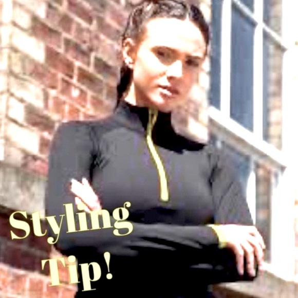 RBX Performance 1/2 Zip Charcoal Yellow Mock Neck Activewear Running Top M EUC - Picture 1 of 16